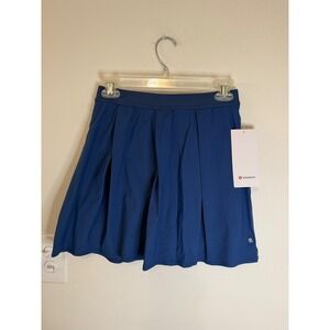 Lululemon Angled Pleat High-Rise Tennis Skirt Size S Blue Twill NWT